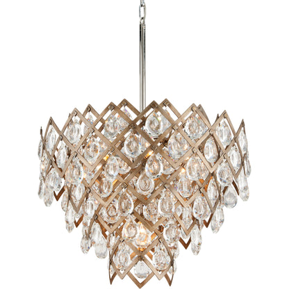 Tiara Pendant by Corbett in vienna bronze. Made from hand-crafted iron in a modern style.