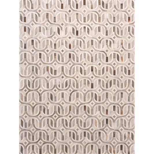 Natural Hide 2140 Rug by Exquisite Rugs in medium gray, ivory. Made from leather hide in a unique style.