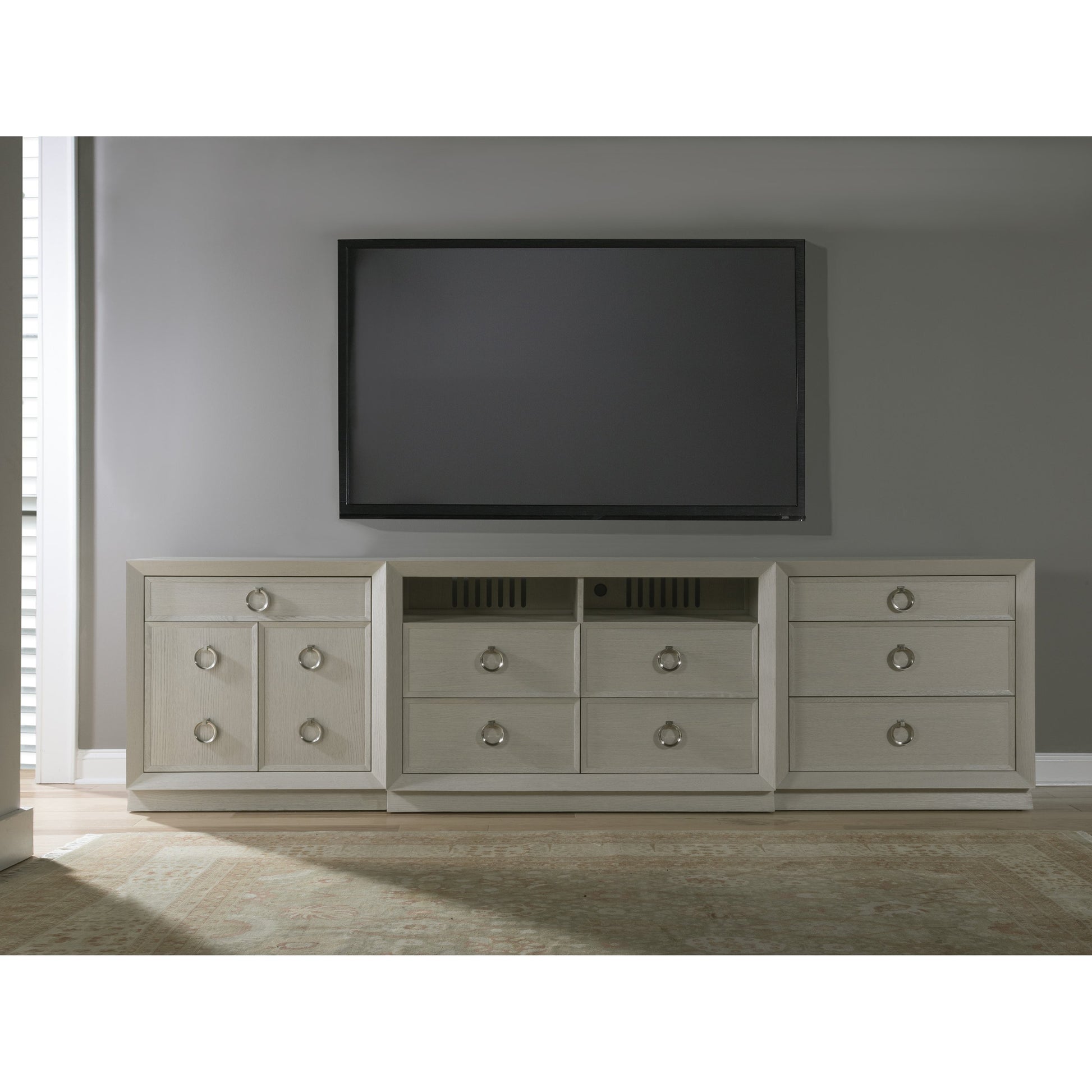 Zeitgeist Linen Media Console by Artistica Home. Made from unique in a modern style.