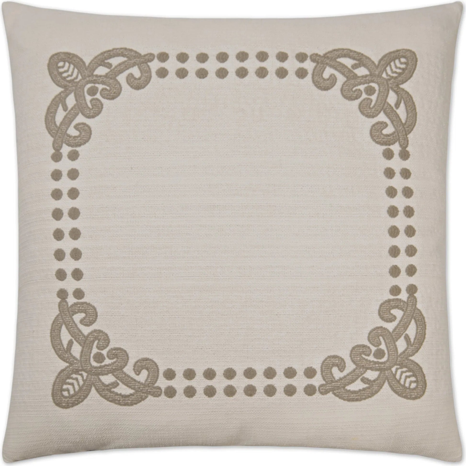 Brouhaha Pillow by DV Kap Home in natural. Made from 76.85% cotton, 14.80% polyester, 8.10% rayon, .25% nylon in a transitional style.