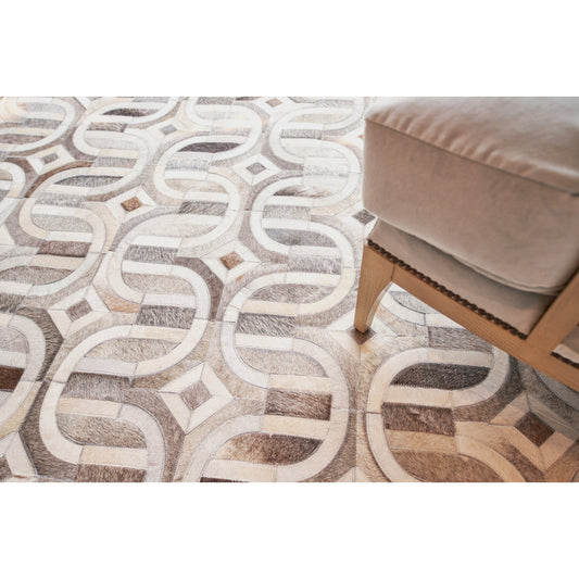 Natural Hide Rug - Medium Gray, Ivory by Exquisite Rugs in medium gray/ivory. Made from ivory in a unique style.
