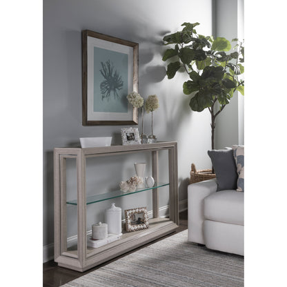 Zeitgeist Linen Console by Artistica Home in gray. Made from unique in a transitional style.