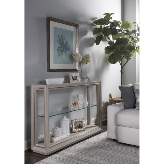 Zeitgeist Linen Console by Artistica Home in gray. Made from unique in a transitional style.