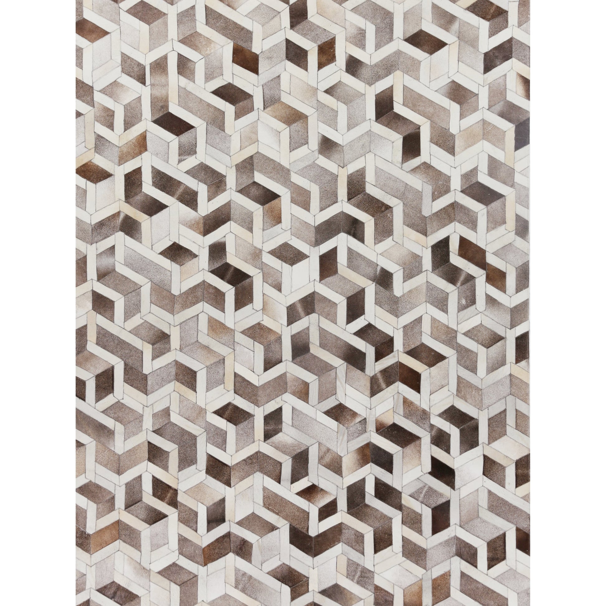 Natural Hide 2144 Rug by Exquisite Rugs in silver, ivory. Made from leather hide in a unique style.