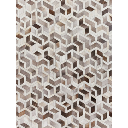 Natural Hide 2144 Rug by Exquisite Rugs in silver, ivory. Made from leather hide in a unique style.