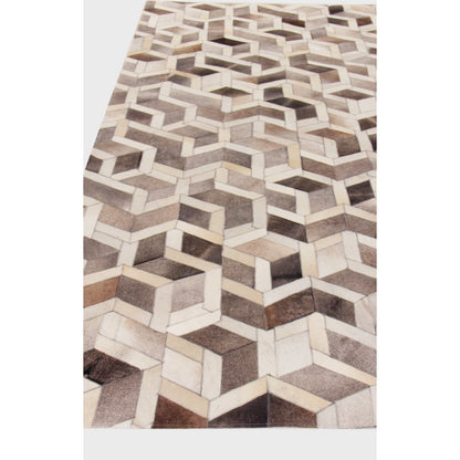Natural Hide 2144 Rug by Exquisite Rugs in silver, ivory. Made from leather hide in a unique style.