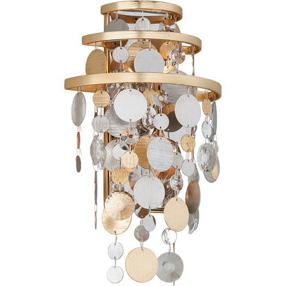 Ambrosia Wall Sconce by Corbett in gold silver leaf, stainless. Made from hand-crafted iron in a modern style.