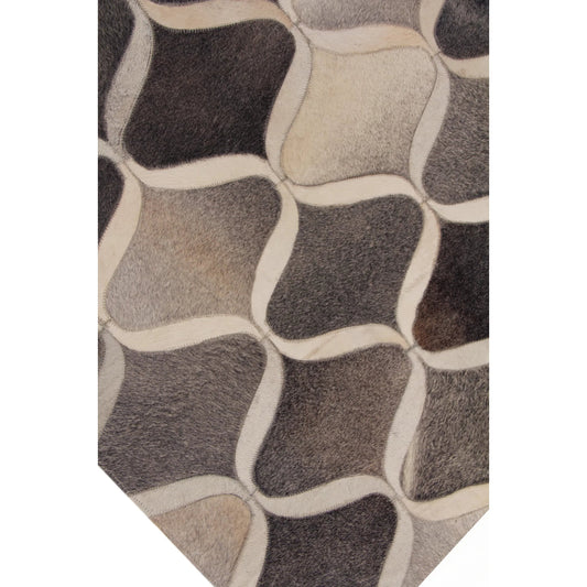 Natural Hide 2152 Rug by Exquisite Rugs in dark gray, multi. Made from leather hide in a unique style.