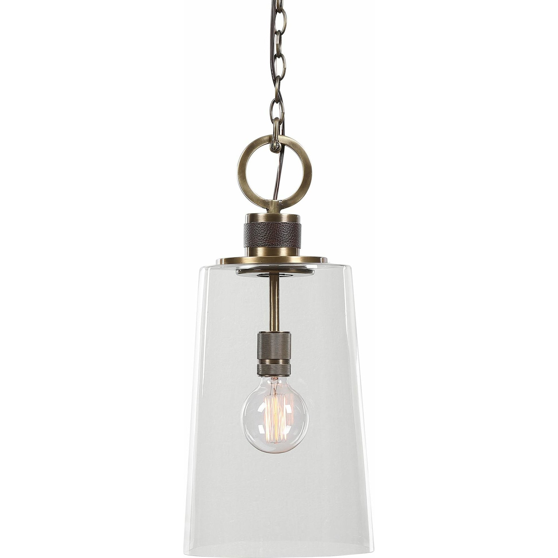 Rosston Mini Pendant by Uttermost. Made from steel, glass in a modern style.