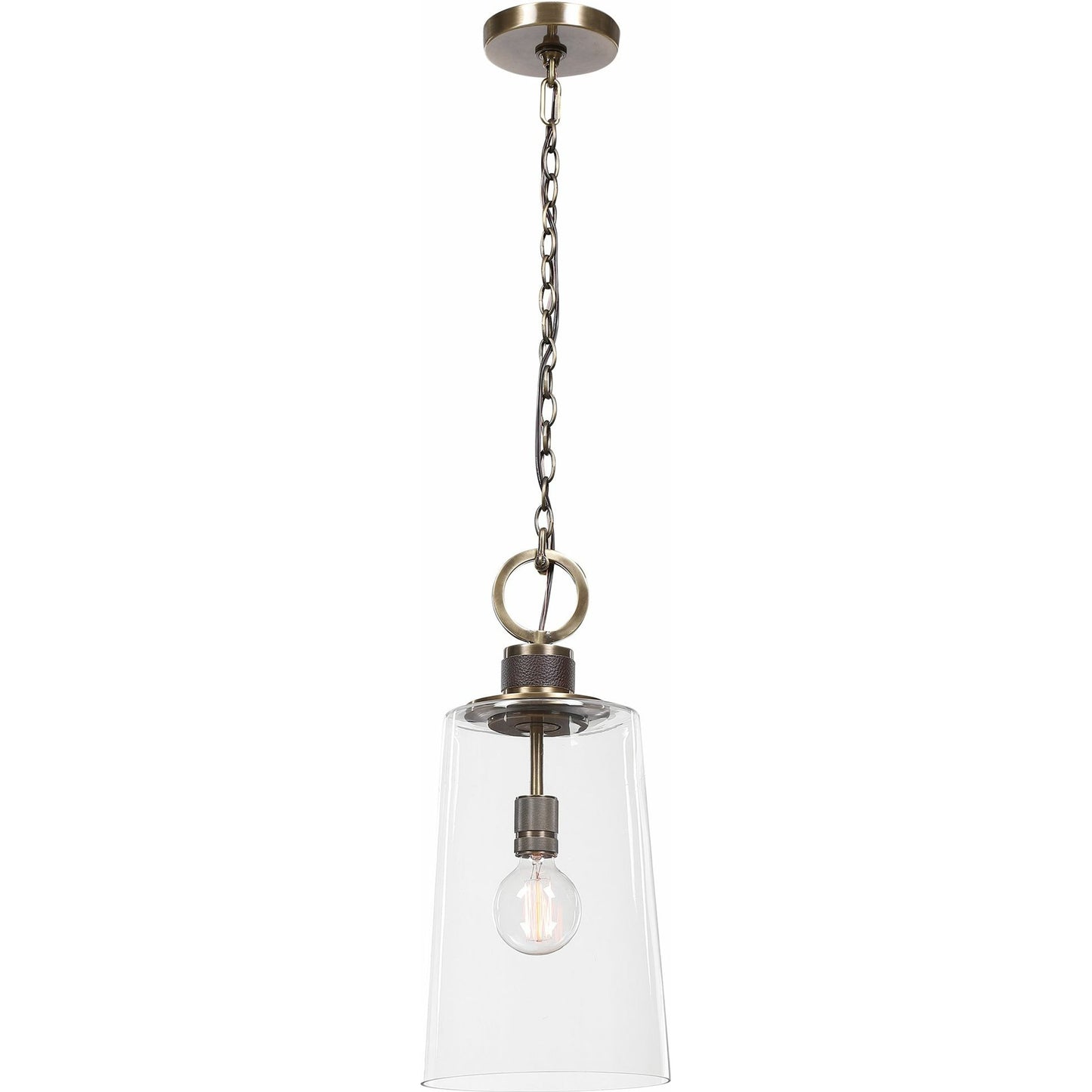 001 SR-801615 | Primary Silo | Rosston Mini Pendant by Uttermost. Made from steel, glass in a modern style.