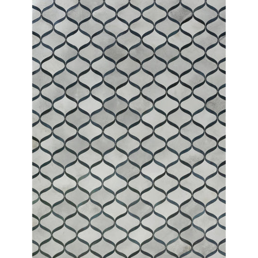 Natural Hide 2153 Rug by Exquisite Rugs in silver, blue. Made from leather hide in a unique style.