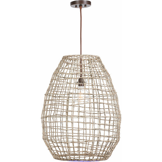 Cross Weave and Pendant by Uttermost. Made from rattan, steel in a cottage & farmhouse style.