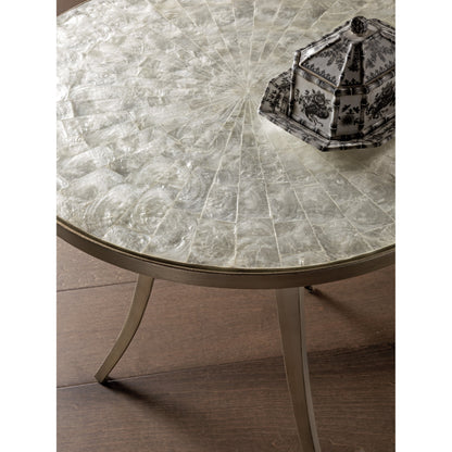 Capiz Round End Table by Artistica Home. Made from unique in a transitional style.