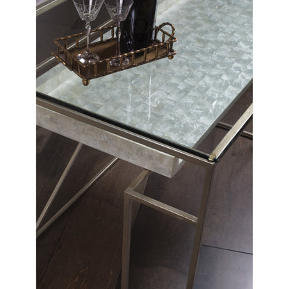 Cumulus Capiz Writing Table by Artistica Home in champagne. Made from unique in a modern style.