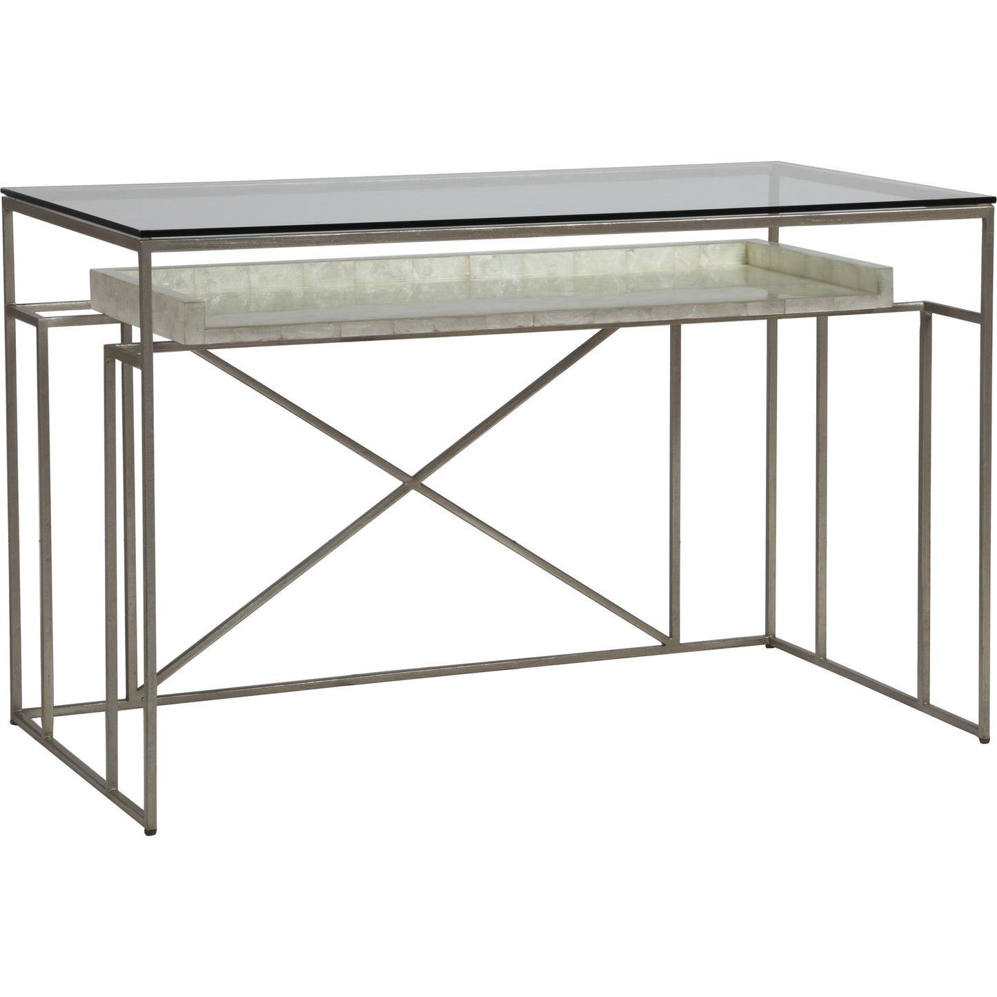 001 SR-834300 | Primary Silo | Cumulus Capiz Writing Table by Artistica Home in champagne. Made from unique in a modern style.