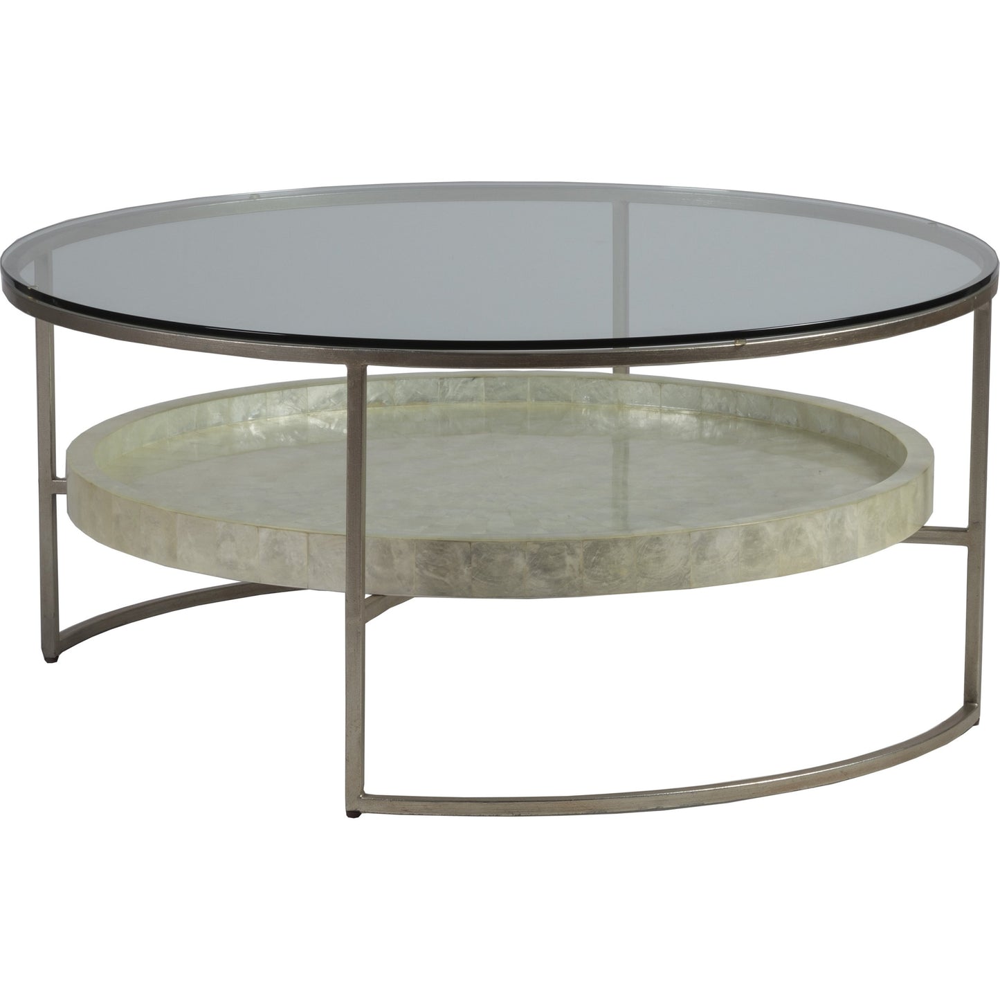 002 SI-1770505 | Primary Silo | Cumulus Capiz Round Cocktail Table by Artistica Home in champagne. Made from unique in a modern style.