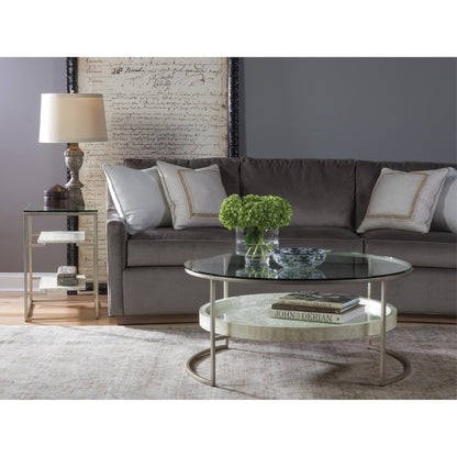 Cumulus Capiz Round Cocktail Table by Artistica Home in champagne. Made from unique in a modern style.