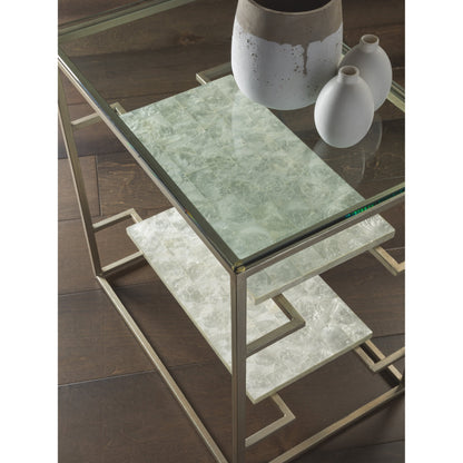 Cumulus Capiz Tier Table by Artistica Home in champagne. Made from unique in a modern style.