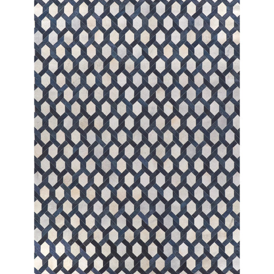 Natural Hide 2157 Rug by Exquisite Rugs in silver, blue. Made from leather hide in a unique style.