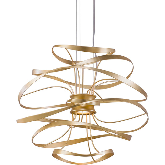 Calligraphy 18" Chandelier by Corbett. Made from hand crafted iron in a modern style.
