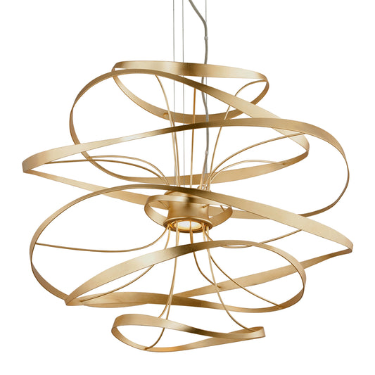 Calligraphy 34" Chandelier by Corbett. Made from hand crafted iron in a modern style.