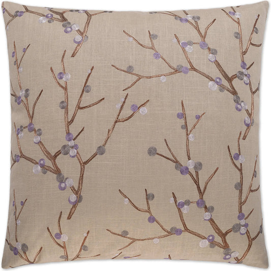Sprout Pillow by DV Kap Home in taupe, purple. Made from 39% linen, 61% rayon in a unique style.