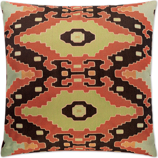 Salvador Pillow by DV Kap Home in orange, green. Made from 70% viscose, 30% polyester in a unique style.