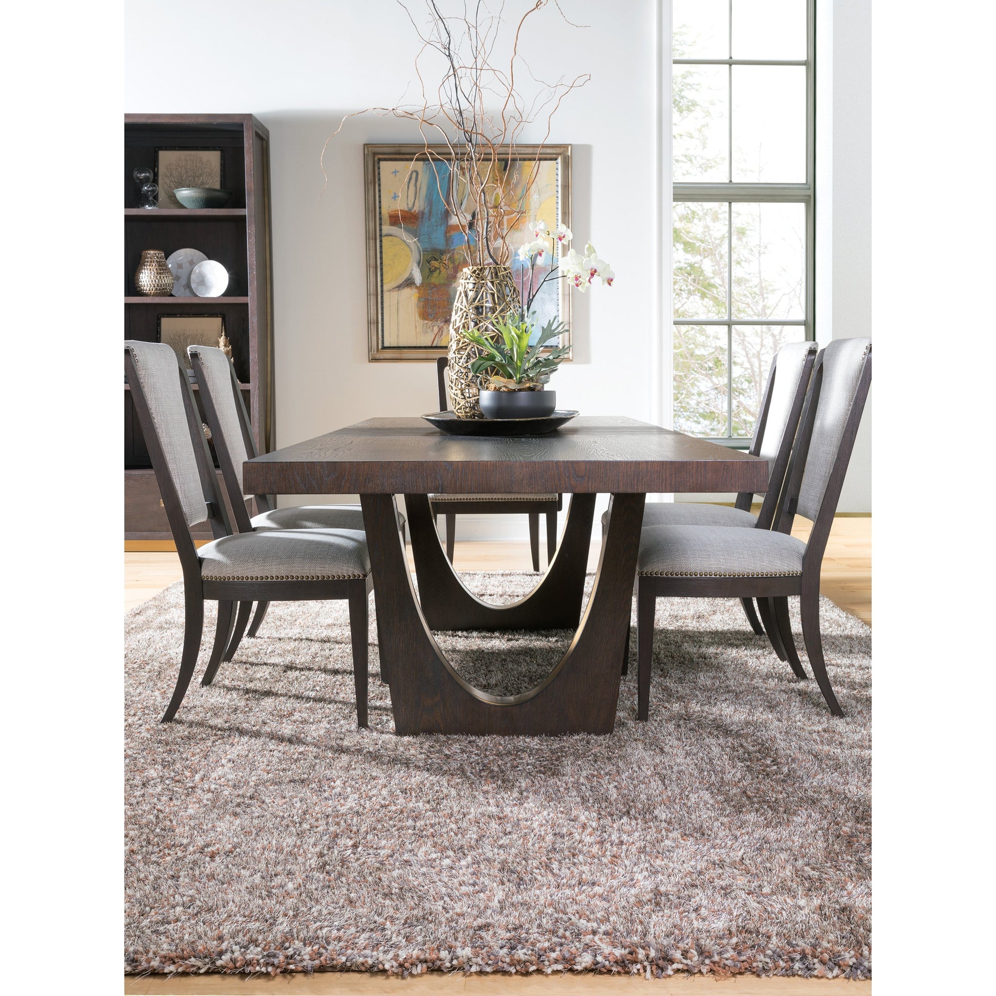 Verbatim Rectangular Dining Table by Artistica Home in rich brown cerused. Made from unique in a modern style.