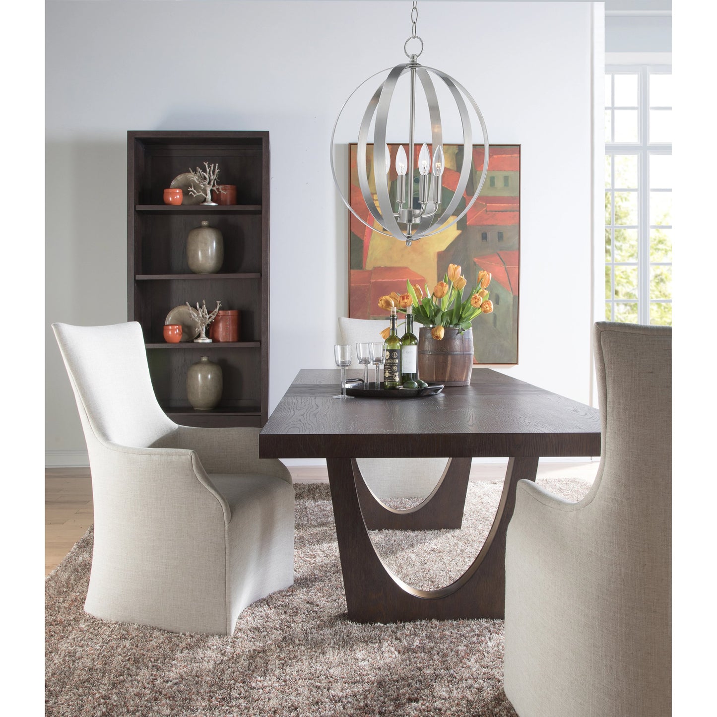 011 SR-834713 | Lifestyle | Verbatim Rectangular Dining Table by Artistica Home in rich brown cerused. Made from unique in a modern style.