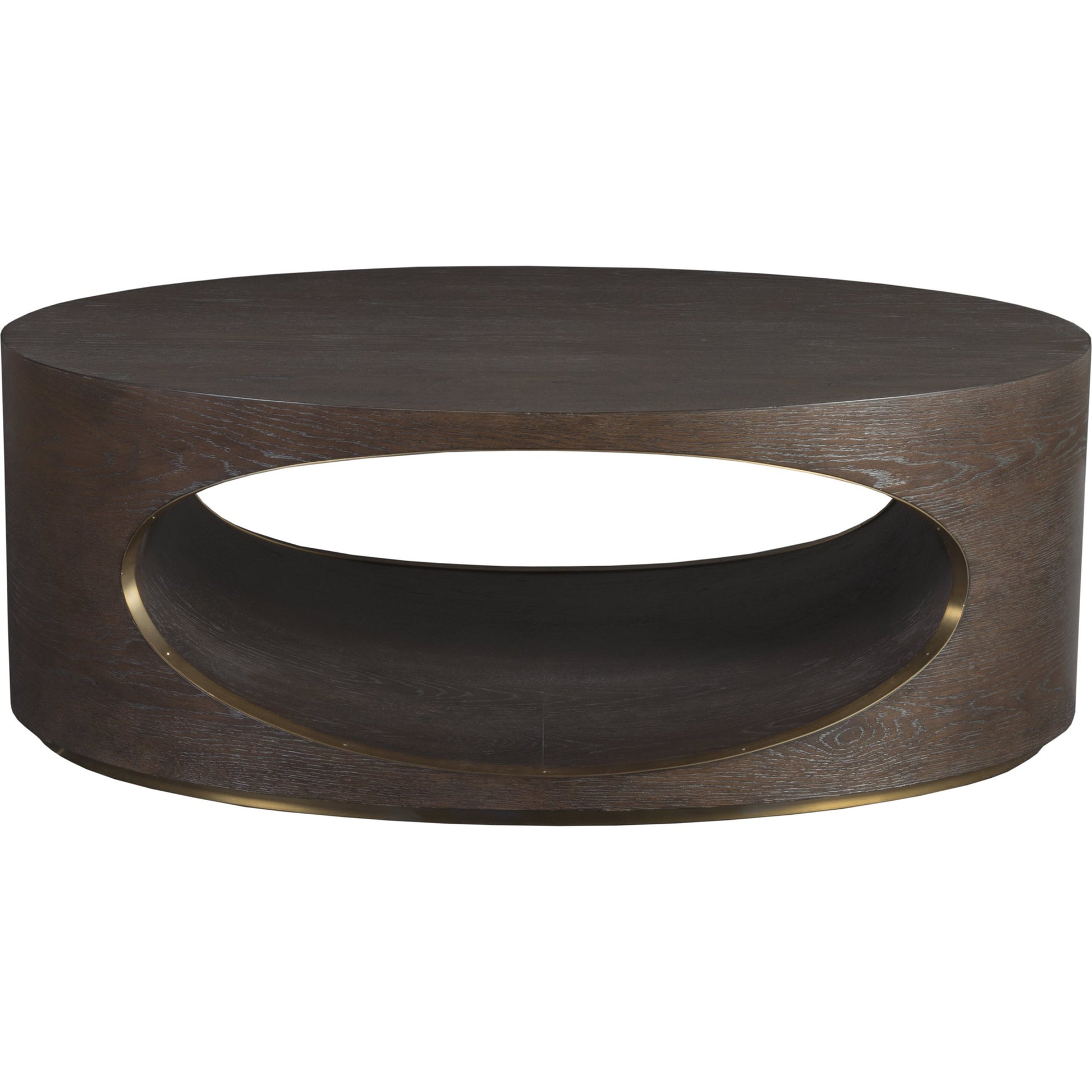 Verbatim Oval Cocktail Table by Artistica Home in rich brown cerused. Made from unique in a modern style.