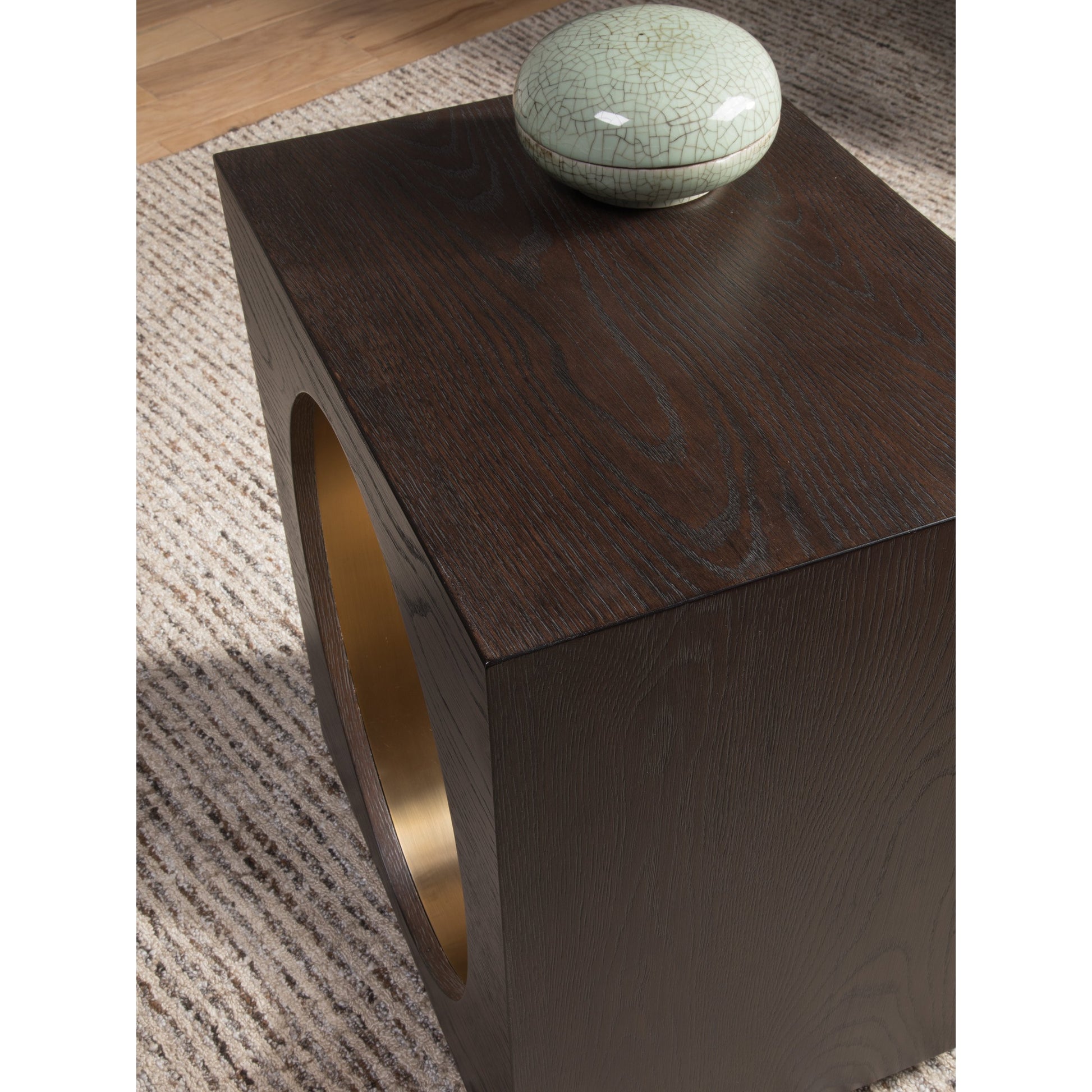 Verbatim Rectangular End Table by Artistica Home in rich brown cerused. Made from unique in a modern style.