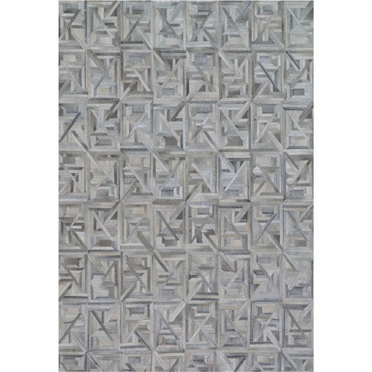 Natural Hide 2172 Rug by Exquisite Rugs in silver, multi. Made from leather hide in a unique style.