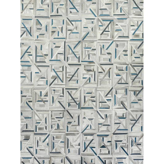 Natural Hide 2173 Rug by Exquisite Rugs in silver, blue. Made from leather hide in a unique style.