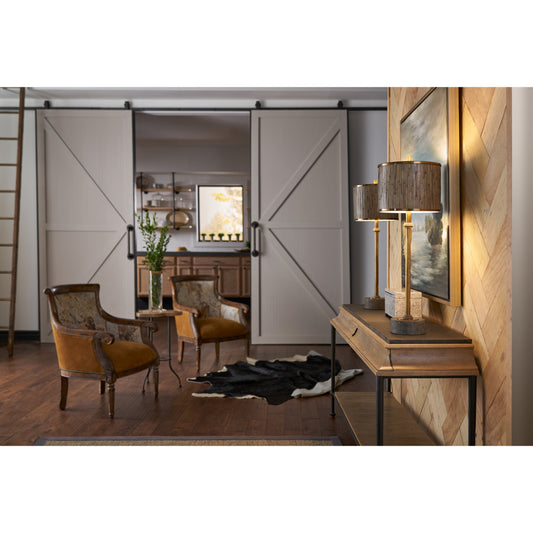 Currituck Lamp by Wildwood in antique brass, stone, driftwood. Made from other: metal in a transitional style.