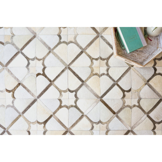 Natural Hide Rug - Ivory, Medium Gray, Multi by Exquisite Rugs in ivory/medium gray/multi. Made from ivory in a unique style.
