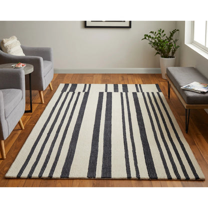 Maguire Transitional Rug - 8901F by Feizy in ivory, black. Made from wool, nylon in a unique style.
