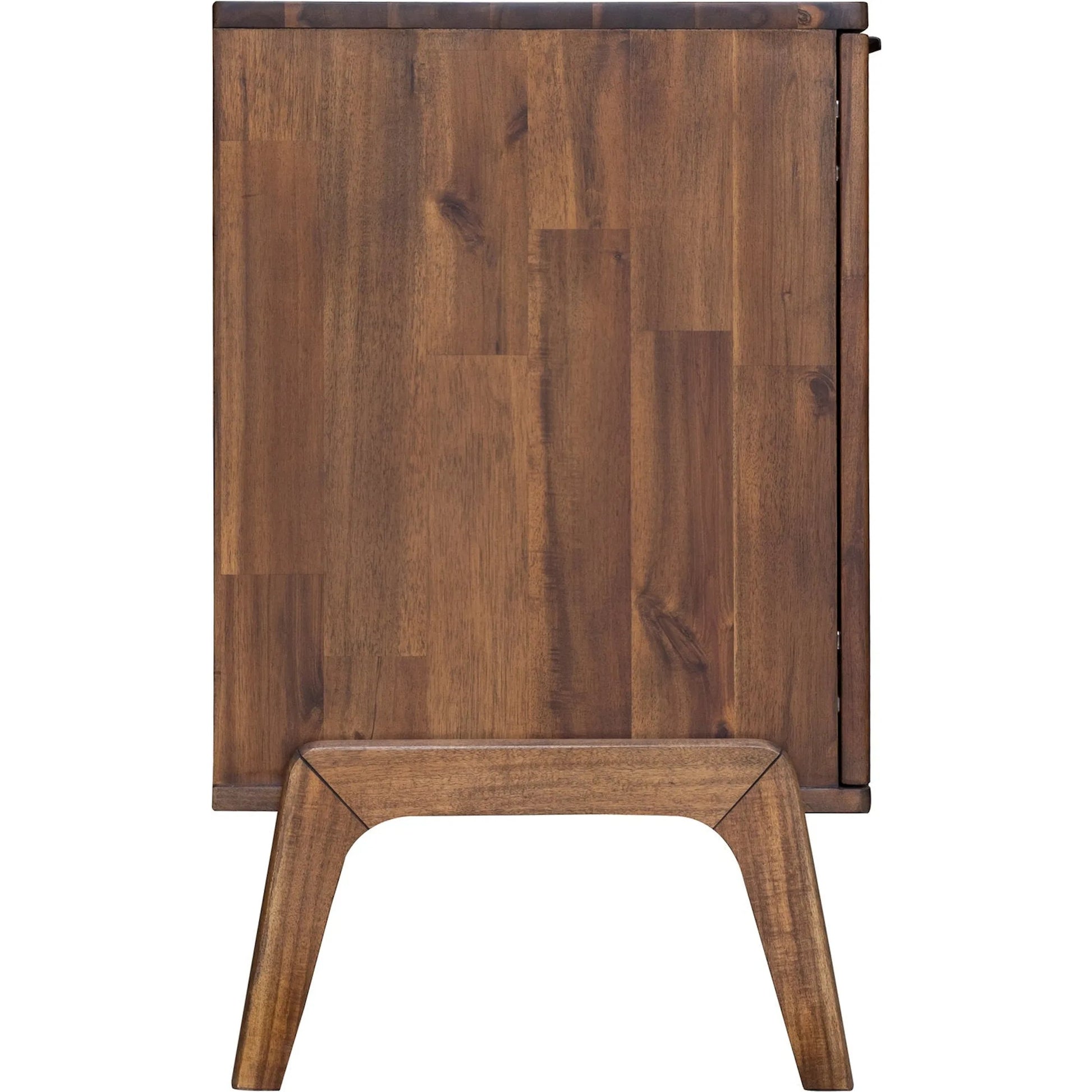 Remix Sideboard by LH Imports in brown and brown, black. Made from metal handle, solid acacia, mdf acacia veneer in a modern style.