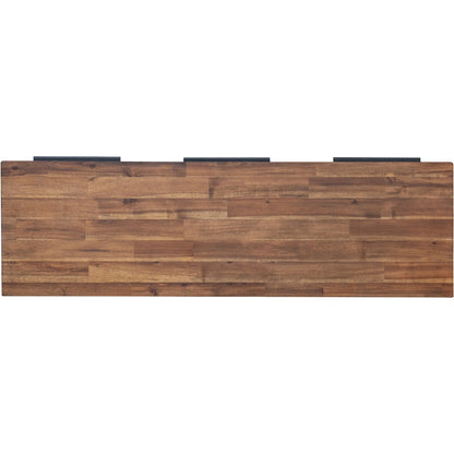 Remix Sideboard by LH Imports in brown and brown, black. Made from metal handle, solid acacia, mdf acacia veneer in a modern style.