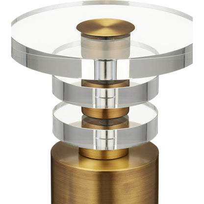 Shani Drinks Table by Currey and Company. Made from iron, optic crystal in a modern style.