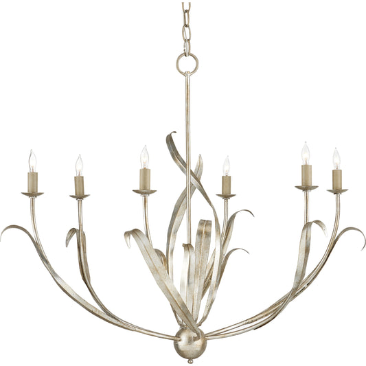 Menefee Chandelier by Currey and Company. Made from wrought iron in a transitional style.