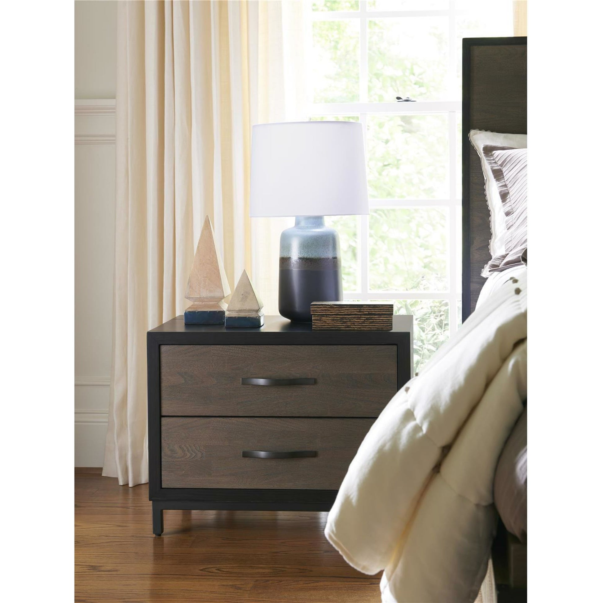 Devon Nightstand by Universal Furniture in antique oiled bronze and studio. Made from unique in a cottage & farmhouse style.