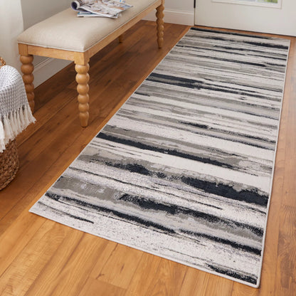 Micah Rug - 3049F by Feizy in silver, gray, black. Made from polyester, polypropylene in a unique style.