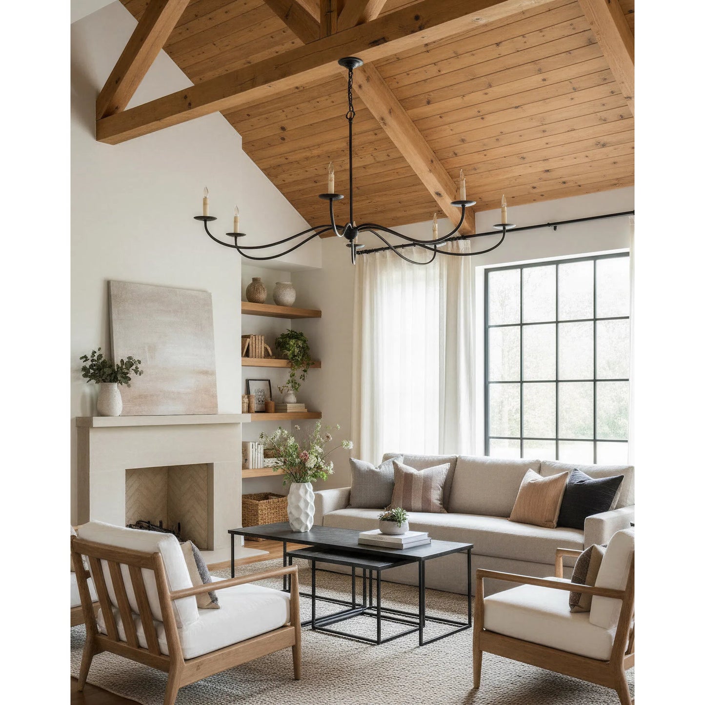 024 S-223776 | Lifestyle | Saxon Chandelier by Currey and Company. Made from unique in a modern style.
