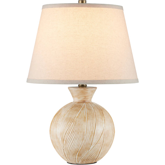 Brushmark Table Lamp by Currey and Company in beige. Made from ceramic in a rustic style.