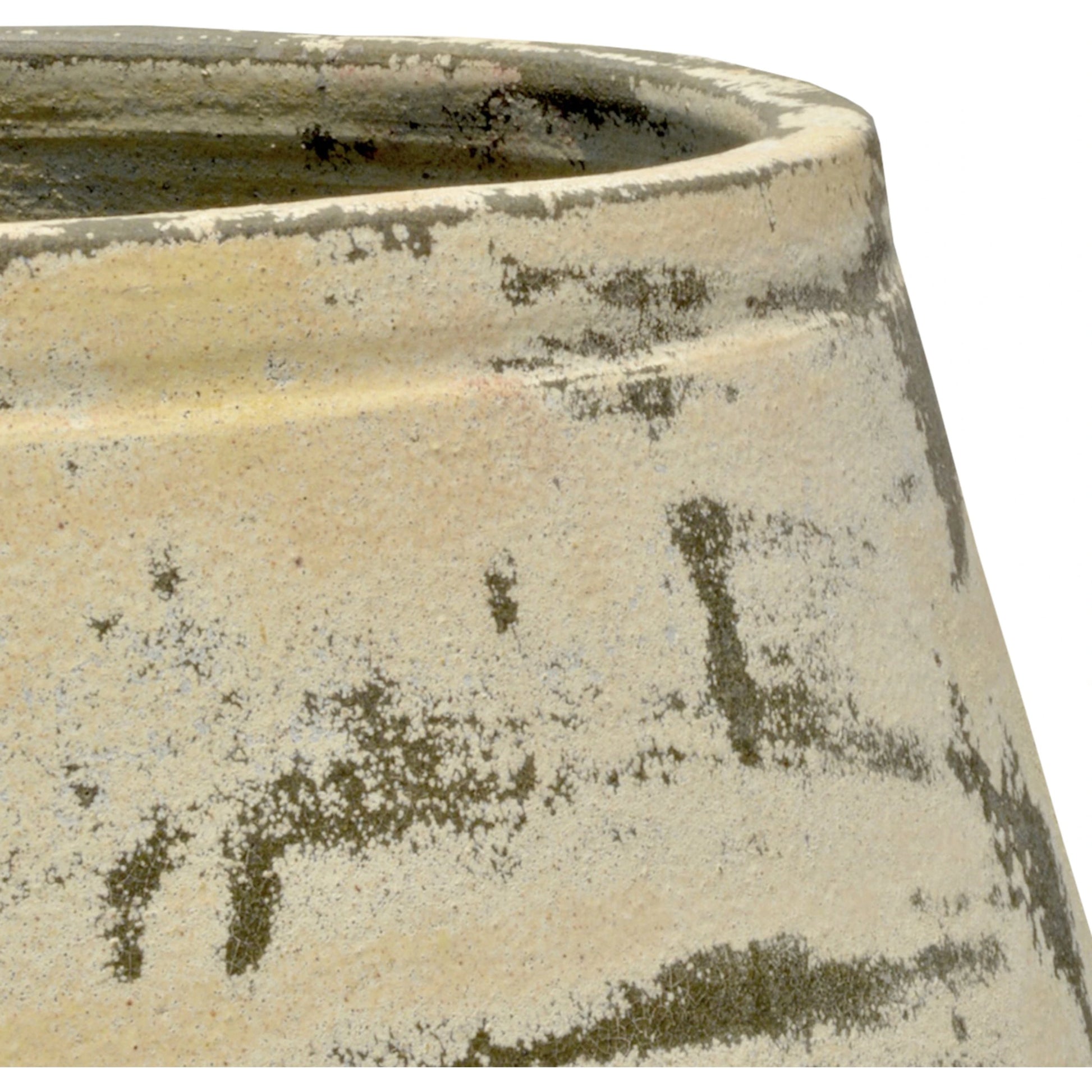 Sicilia Antique White Planter by Currey and Company in greenish white. Made from terracotta in a modern style.