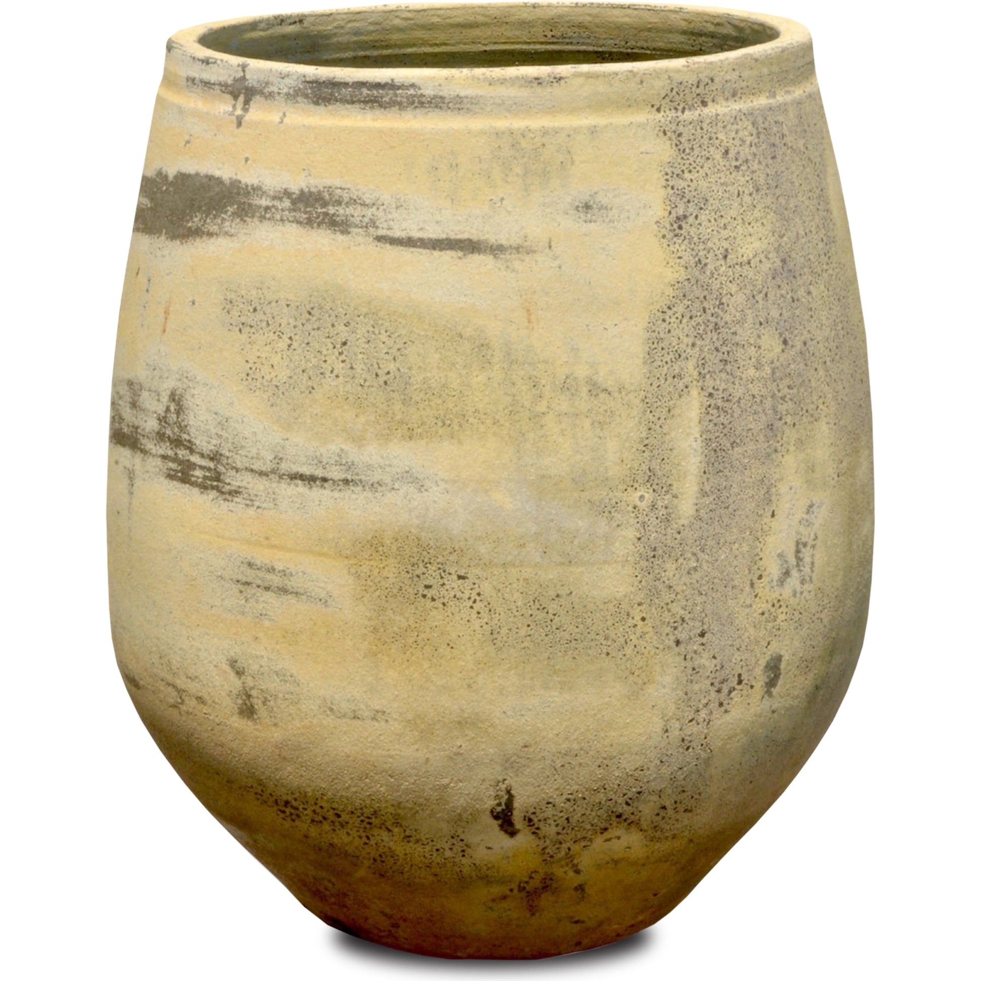 Sicilia Antique White Planter by Currey and Company in greenish white. Made from terracotta in a modern style.