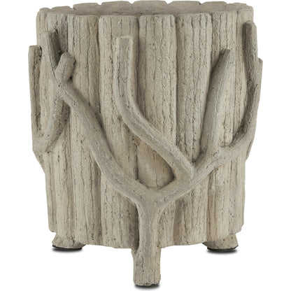 Faux Bois Planter by Currey and Company in portland, faux bois. Made from concrete, iron in a rustic style.