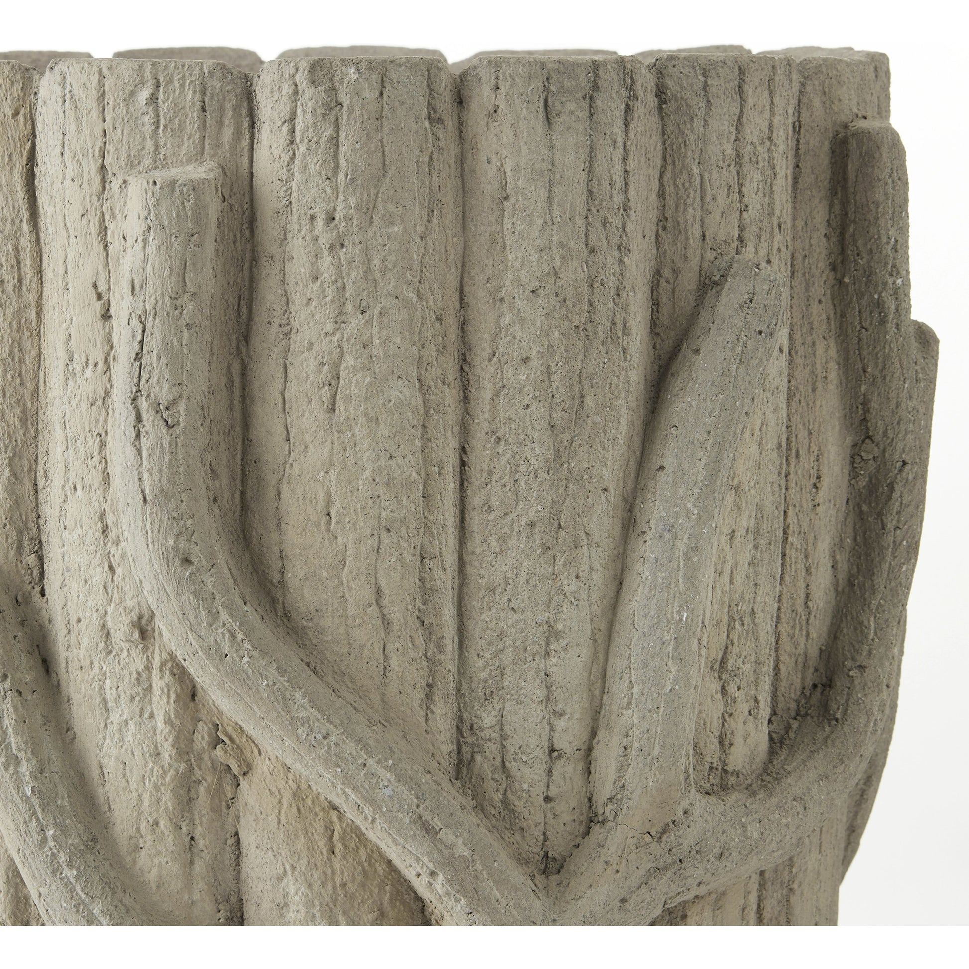Faux Bois Planter by Currey and Company in portland, faux bois. Made from concrete, iron in a rustic style.
