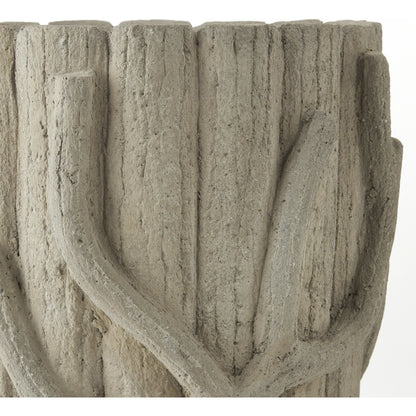 Faux Bois Planter by Currey and Company in portland, faux bois. Made from concrete, iron in a rustic style.