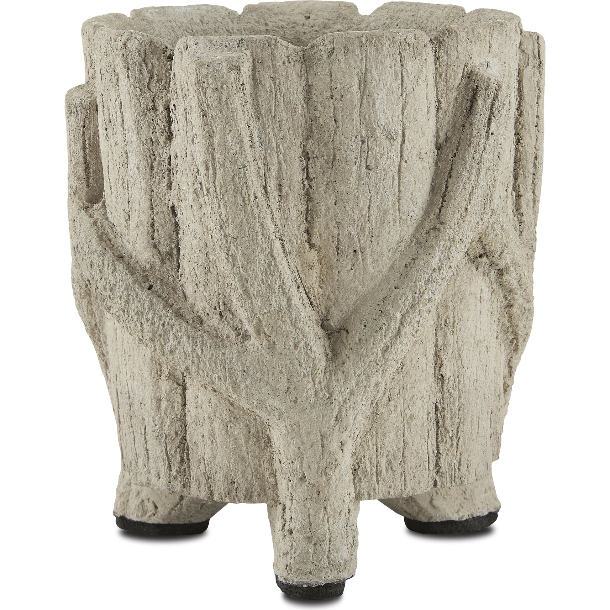 Faux Bois Planter by Currey and Company in portland, faux bois. Made from concrete, iron in a rustic style.